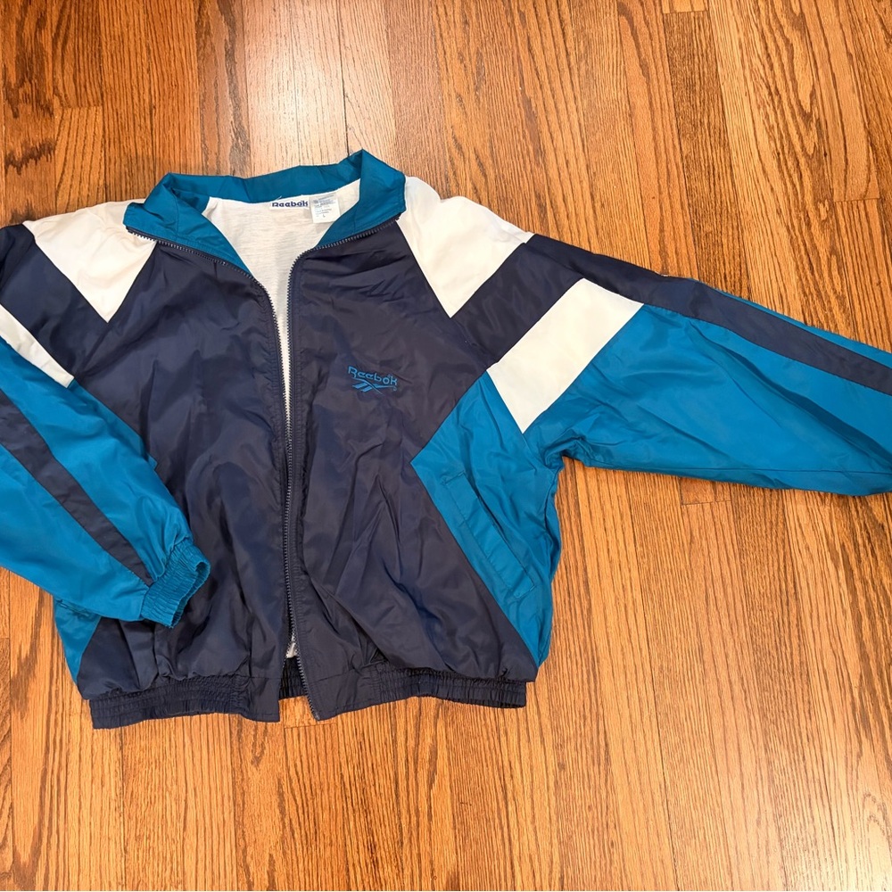 Vintage Reebok Teal & Navy Colorblock Windbreaker
